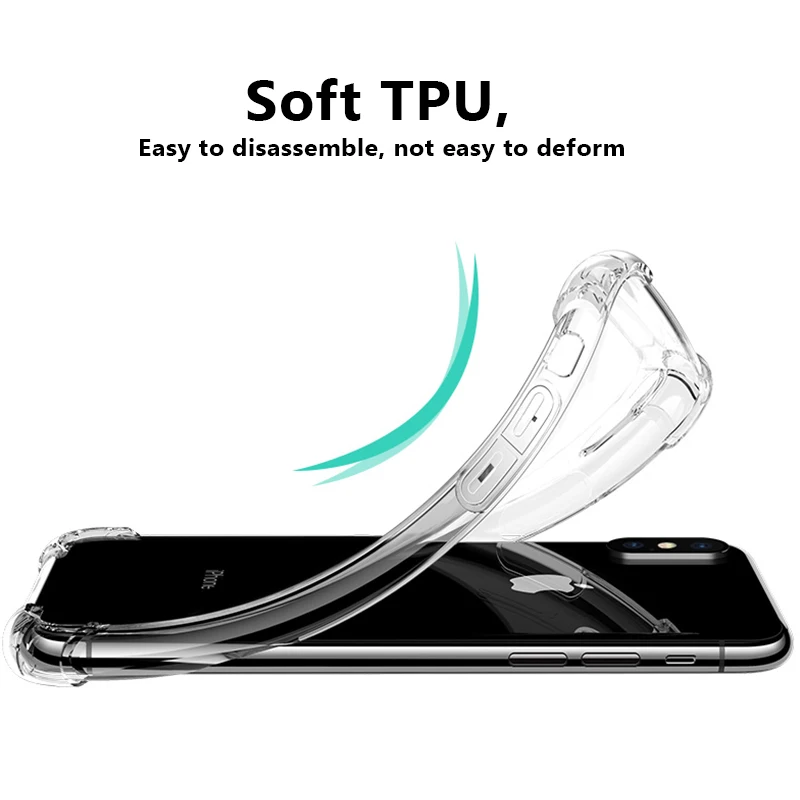 Чехол для телефона iPhone 11 Pro XS Max XR X 7 8 6 6s Plus прозрачная подушка безопасности мягкий