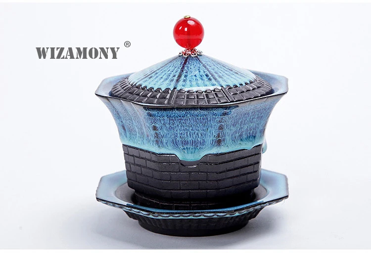 WIZAMONY китайский чайный набор кунг-фу Towl gaiwan Чайник чашки подносы чайные наборы чайная посуда керамика fot подарок пуэр посуда для напитков дорожная сумка