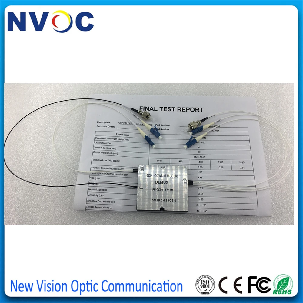 Фото 1*4 CCWDM Mux/Demux модуль с 25 см LC/UPC(1470,1510, нм) разъем и 35 см портом FC/UPC COM, с 35 см портом FC/UPC UPG №3