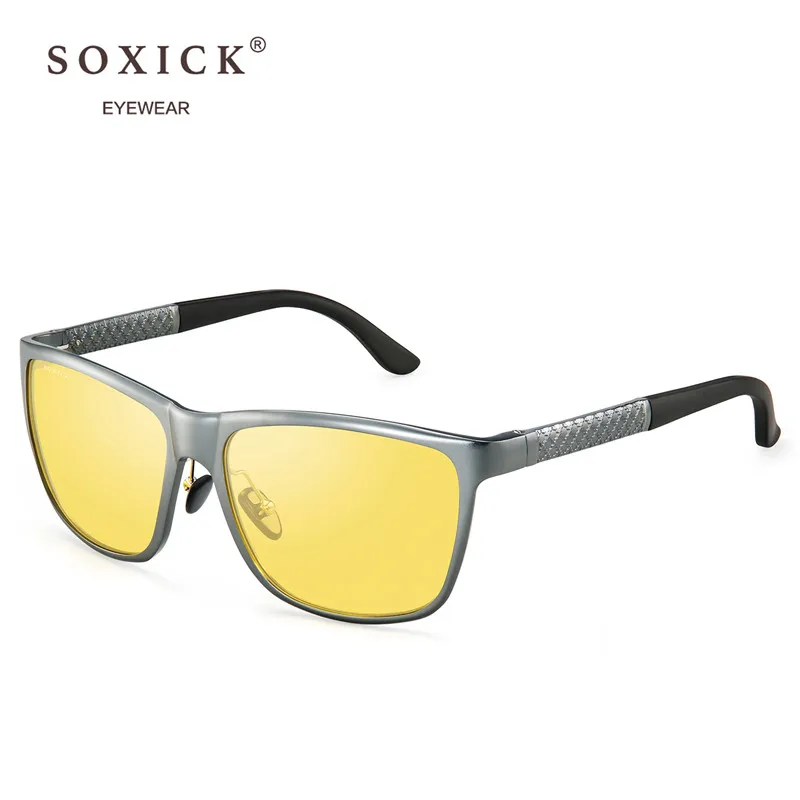 Soxick классические винтажные Поляризованные солнцезащитные очки для мужчин и женщин, желтые солнцезащитные очки с защитой от ультрафиолета, антибликовые очки для вождения автомобиля, очки ночного видения
