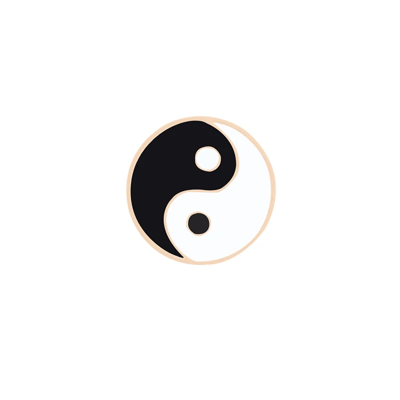Tai Chi diagram Круглые значки череп сплайсинга круг планета панк Броши для женщин мужчин эмаль прищепки рюкзак кнопка нагрудные значки подарок - Окраска металла: Tai Chi diagram