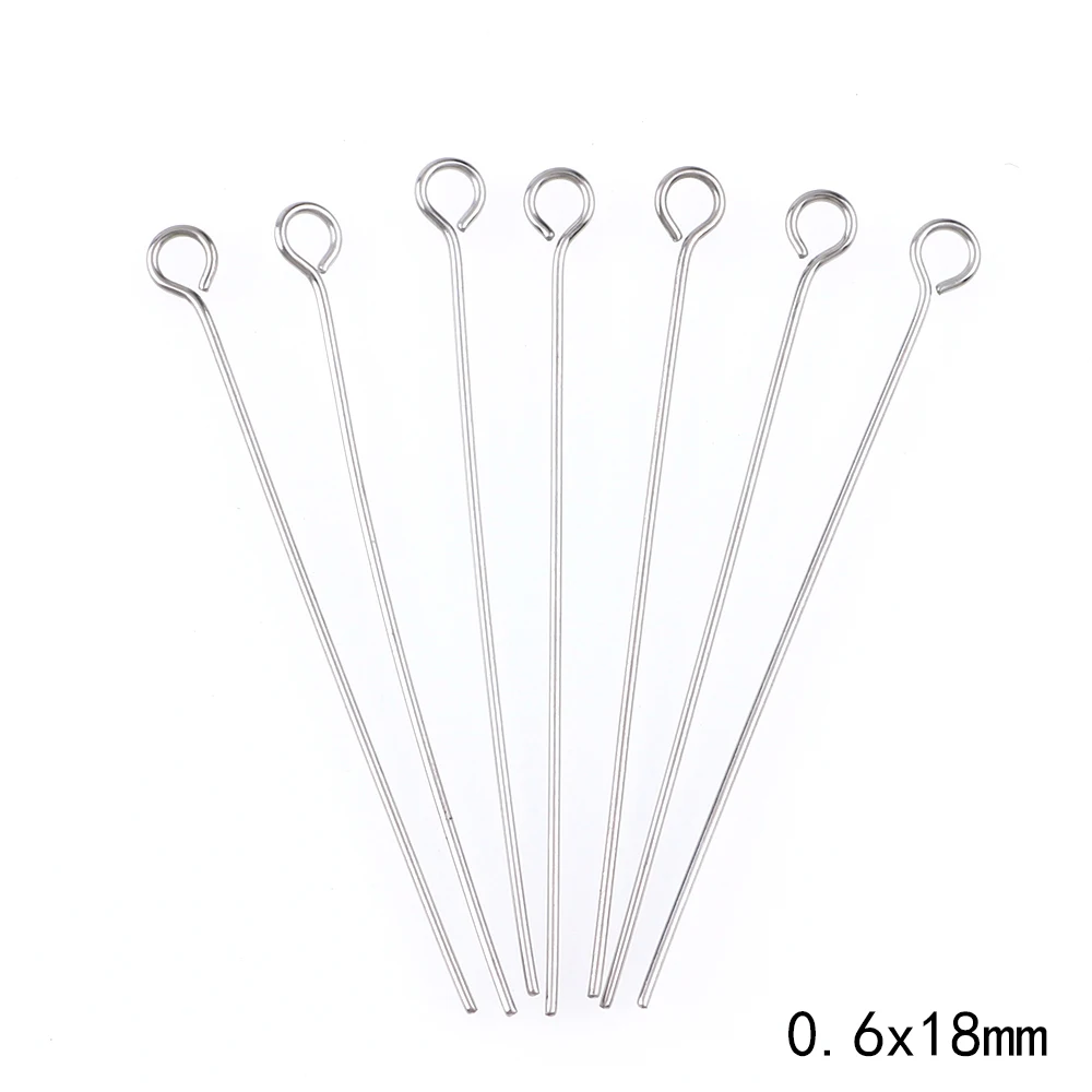 0.6x18mm 150 pieces 15 мм~ 50 мм серебристый оттенок Нержавеющая сталь глаз булавки для ювелирных изделий Аксессуары DIY кулон поставки - Цвет: 0.6x18mm 150 pieces