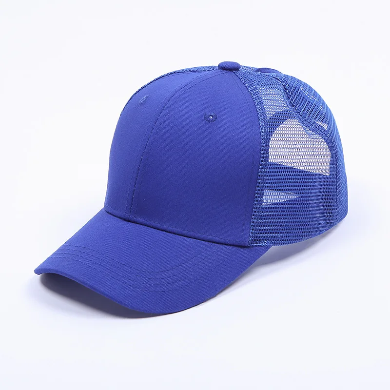 Women Men Running Hat Summer Mesh Breathable Sport Hat MessyAdjustable Sport Climbing Cycling Caps - Цвет: Dark Blue
