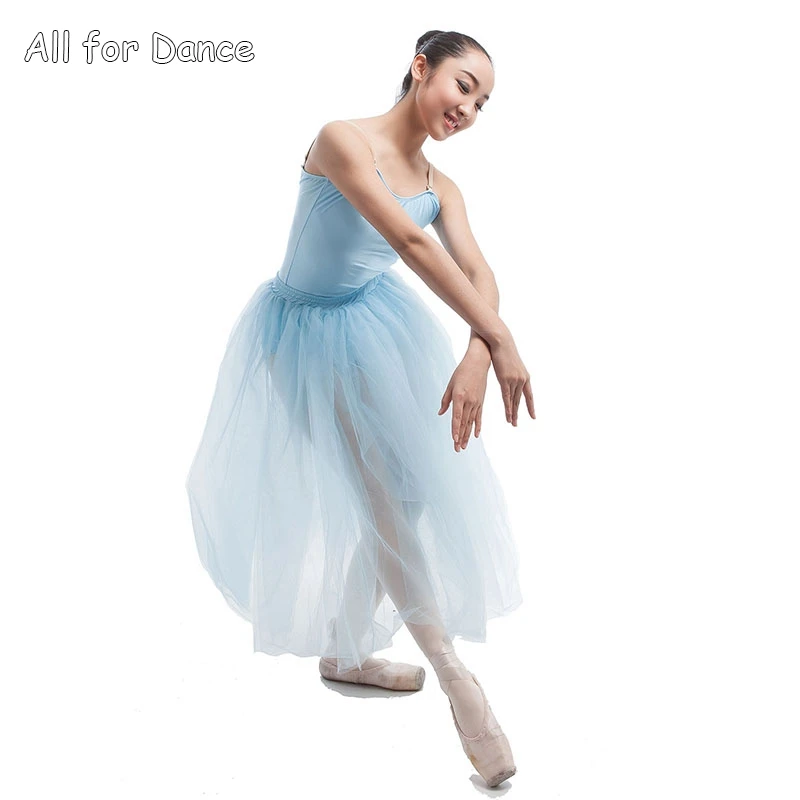 Pale Blue Ballet Dance Dress Romantic Long Tutu Women Stage Performance | Тематическая одежда и униформа