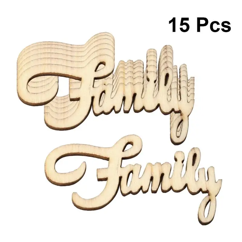

15pcs Wooden Decoration Family English Letter Prop Wedding Wood Piece Hanging Wood Piece For Birthday Party Home Decoration A3