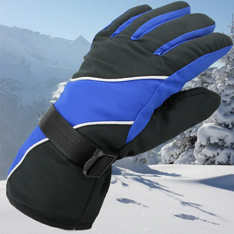 VISNXGI зима лайкра Водонепроницаемый многоцветный Guantes для мужчин Esquiar перчатки тепловой ветрозащитный согреться Esquiar Ciclismo Guantes Moto - Цвет: G057 Sapphire