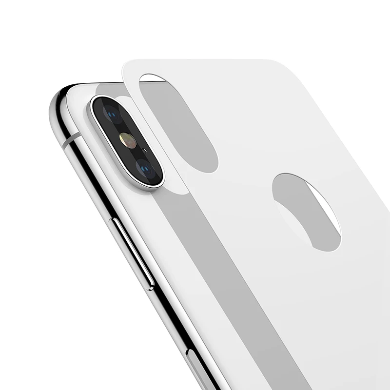 Baseus 0,3 мм Защитная пленка для задней панели iPhone X 9 H, закаленное стекло для iPhone X, ультратонкая Защитная пленка для задней панели - Цвет: White