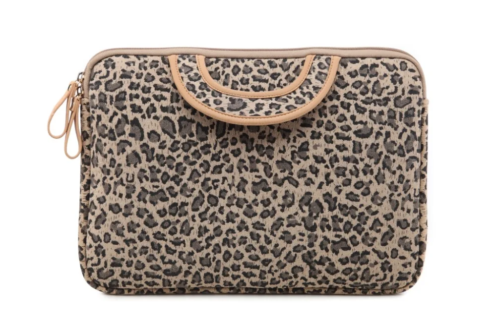 Леопардовый чехол Lisen для ноутбука с ручкой MacBook / HP ASUS Acer Dell Toshiba Lenovo