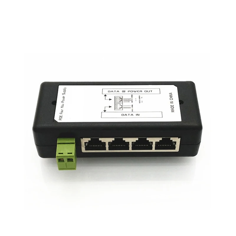 48V коммутатор питания через Ethernet 100 Мбит/с сетевой gigabit 4 Порты POE Стандартный RJ45
