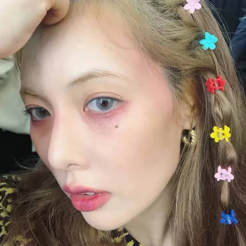 MENGJIQIAO корейская ТВ звезда Конфета из смолы цвет бисер пентаграмма мини-Заколки для женщин девушек модные украшения для волос маленькие заколки