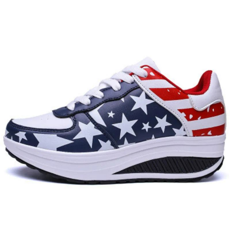 Children Sneakers Women Running Shoes Female Sports PU Leather Girls Casual Shake Increase Platform Wedges 5 cm Heel | Детская одежда и