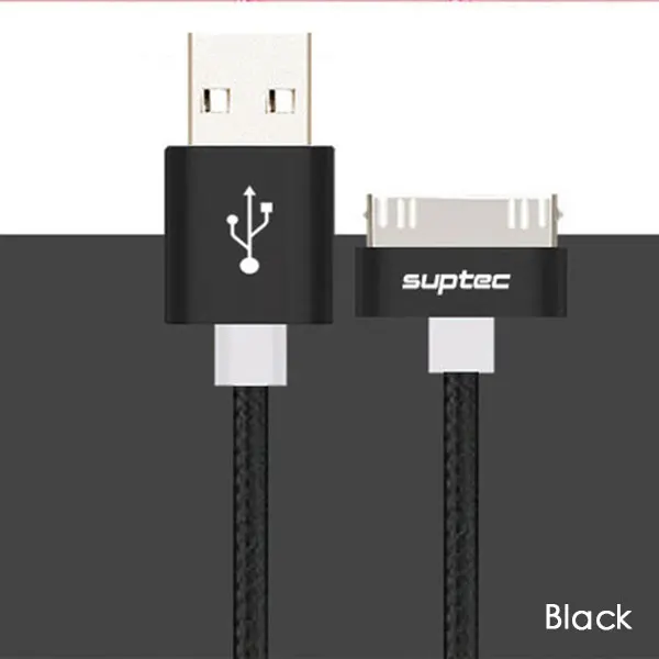 Black SUPTEC для iPhone 4, 4S, 3g, S, 3g, iPad 1, 2, 3, iPod Nano touch, 30 Pin, USB кабель, быстрая зарядка, оригинальное зарядное устройство, адаптер, шнур для синхронизации данных - Цвет: Black