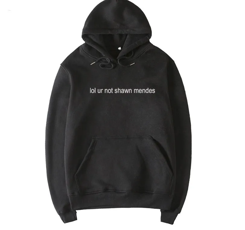 

Skuggnas Lol Ur Not Shawn Mendes Print Sleeve Hoodies Women Sweatshirt Black Harajuku Femme camiseta feminina tumblr Tops