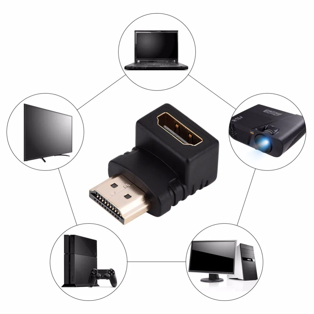 Hdmi кабель адаптер мужчина к HDMI Женский 270/90 градусов преобразователь удлинитель