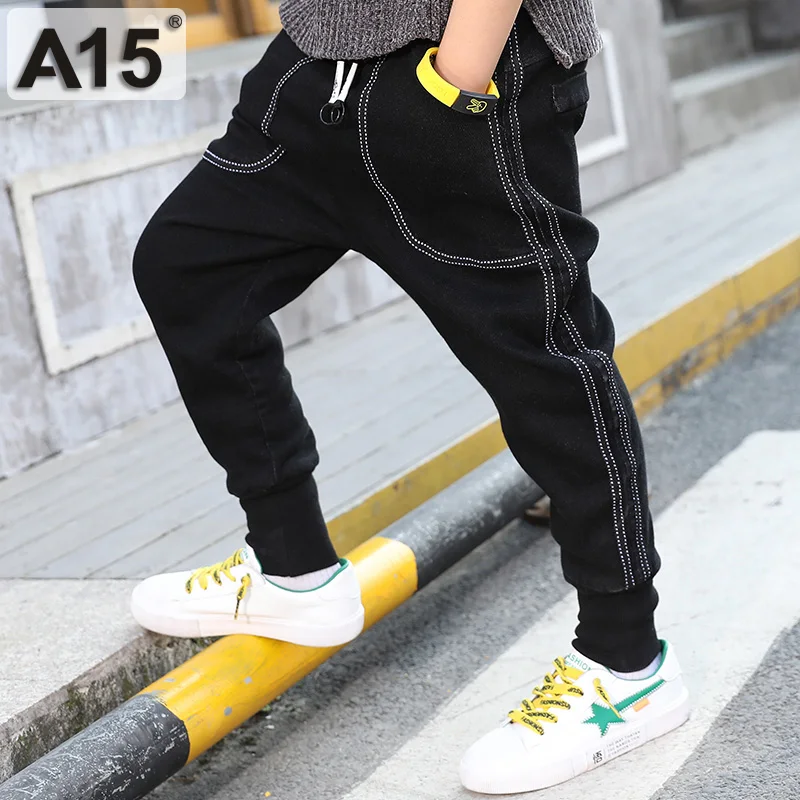 Детские штаны для мальчиков джинсы больших подростков длинные весенние