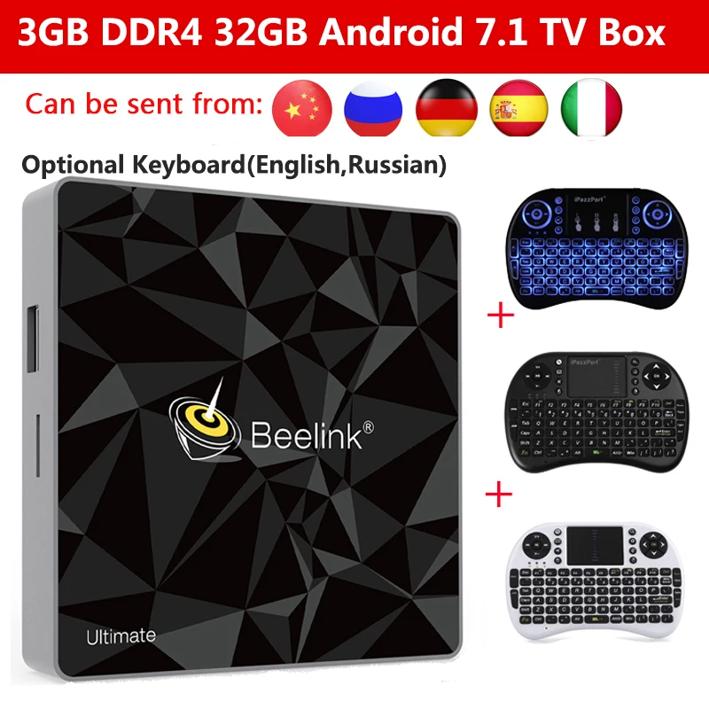 ТВ приставка Beelink GT1 Amlogic S912 3 + 32 ГБ Восьмиядерный Android 7 1 медиаплеер 5G Wi Fi Bluetooth 4 0 2