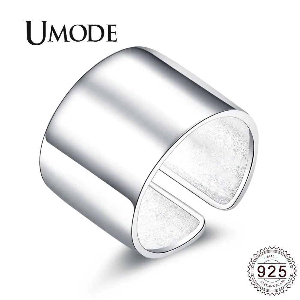 Мужские и женские кольца UMODE простого дизайна из стерлингового серебра 925 пробы