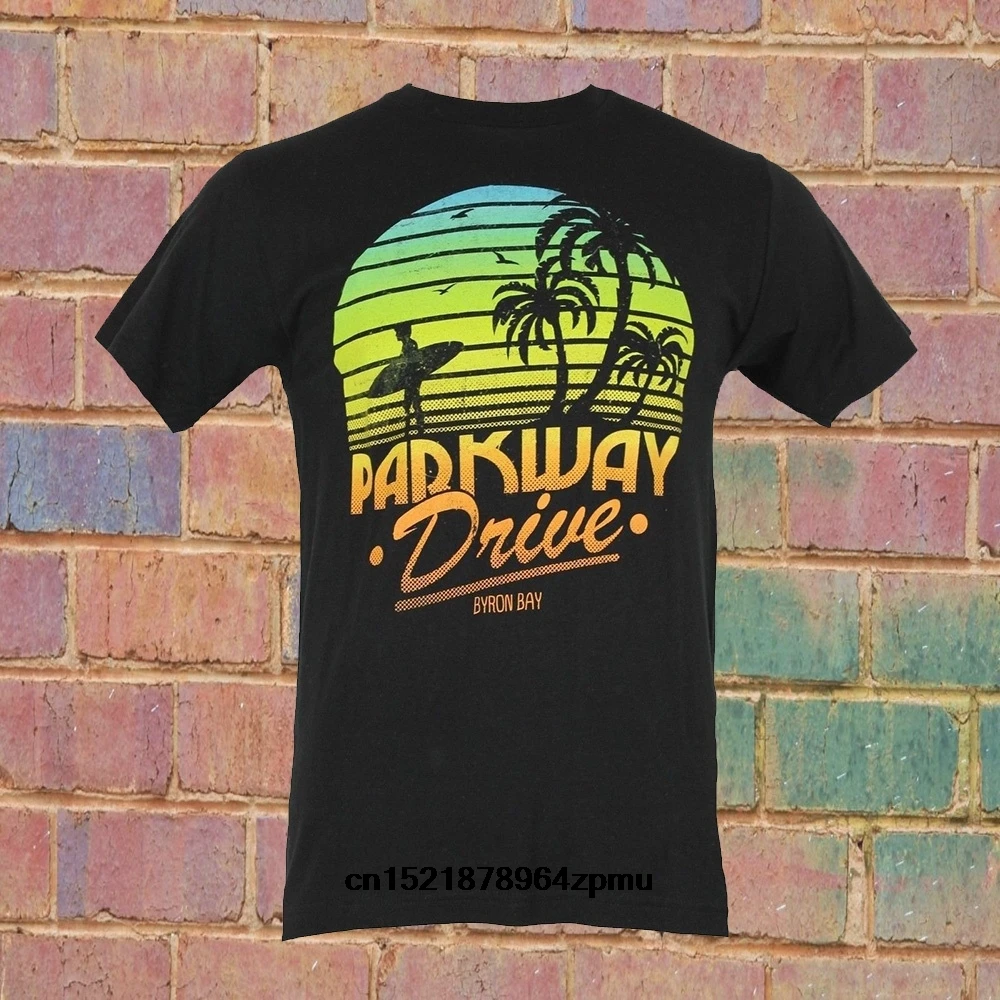 Мужская футболка parkway Drive Surfer Sunset Byron Bay разноцветная с изображением черного S 4XL wo