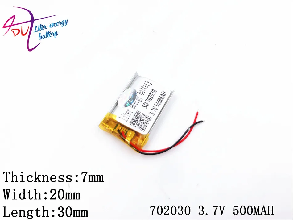 Оптовая продажа 10 шт 3 7 V 500mAh 702030 LiPo литиевая полимерная аккумуляторная батарея