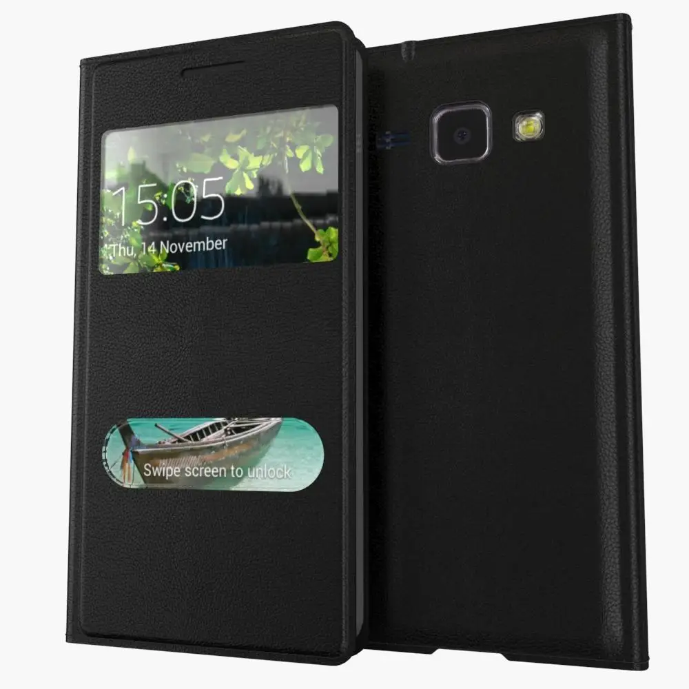 Кожаный флип чехол с двойными окнами для Samsung Galaxy Core i8262 i8260 8260 2 шт. может получить