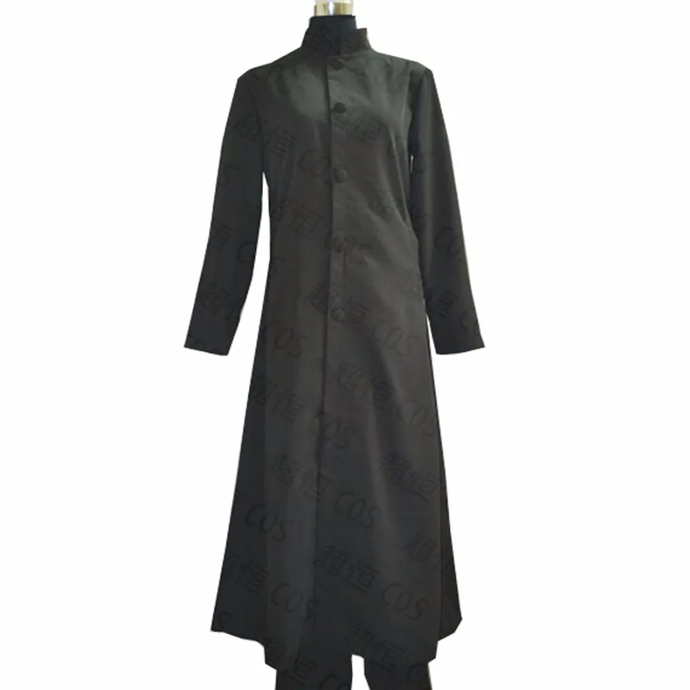 2018 The Matrix Neo Wool Trench Coat Cosplay Costume Black Long Jacket ...