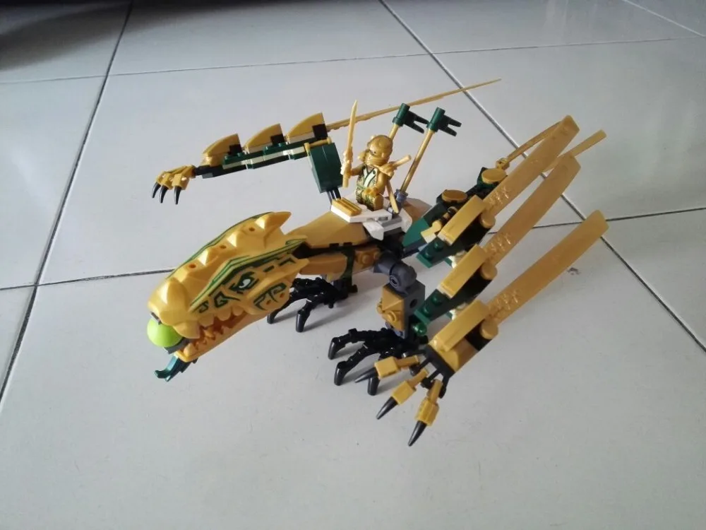 Bela Ninjagoes золотой дракон строительный комплект совместим с Legoingly 70503 Кирпичи