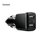 Автомобильное зарядное устройство Esobest с двумя USB-портами, 4,2 А (21 Вт)4,8 А (24 Вт) для Apple ipad iphone X 6 7 8 plus, устройства Android, адаптер питания