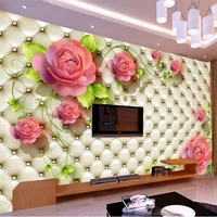 custom any size wall cloth 3d pastoral soft roll flowers mural wallpaper for 3d living room tv backdrop wall covering home decor
