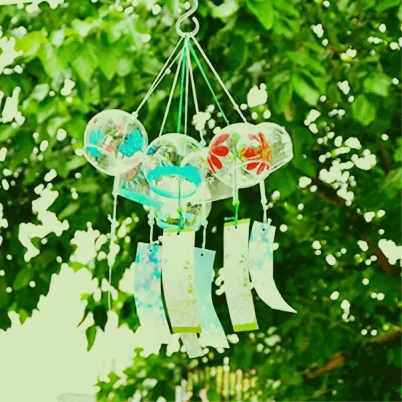 WINOMO Стекло Wind Chime колокол висит украшение Декор Снежинка Blossom узор