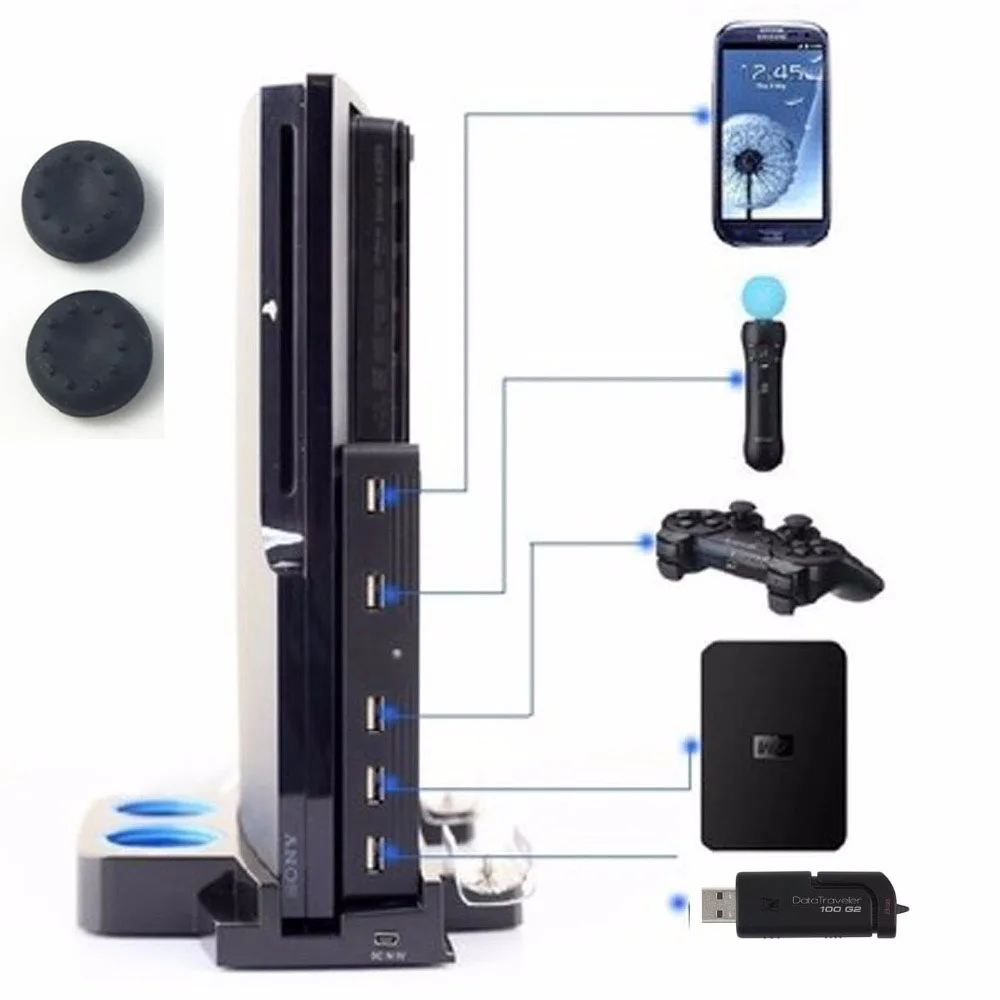 Высокоскоростной эспандер 5 USB Hub 2 0 концентратор адаптер в 1 конвертер для Playstation