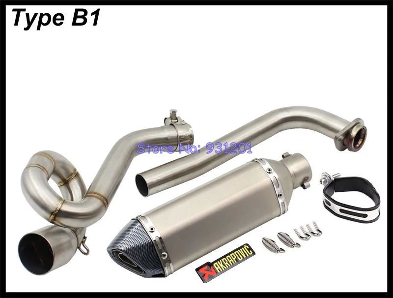 Мотоцикл для Yamaha NVX 155 125 NVX155 AEROX 155 полный выхлопной трубы системы скольжения на передние трубы заголовки с акроповый глушитель - Цвет: Type B1
