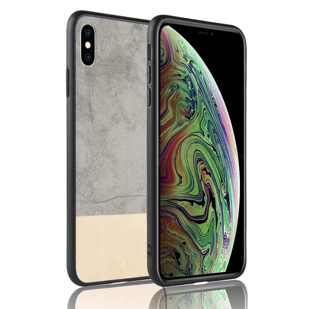 Тканевая ткань + кожаный жесткий нескользящий чехол для iphone XS MAX XR 6 6s 7 8 Plus чехлы