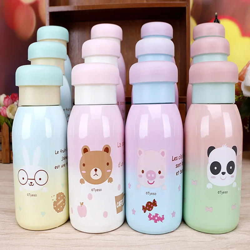 Bearcaralier креативный подарок анимация термос бутылка милый мультфильм нержавеющая сталь герметичная портативная бутылка для молока чайник