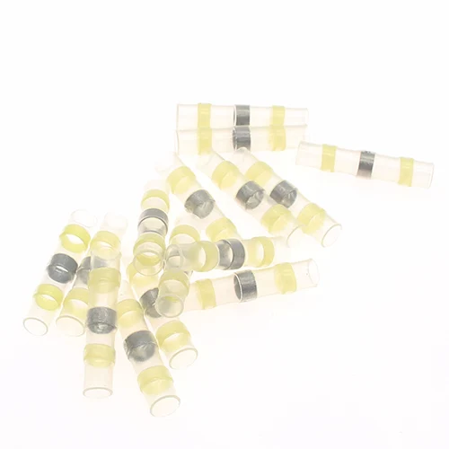 Yellow 10/20/50PCS Pressure-free Waterproof Solder Ring Heat-shrinkable Wire Intermediate Connector Wiring Connection Teminal - Цвет: Yellow