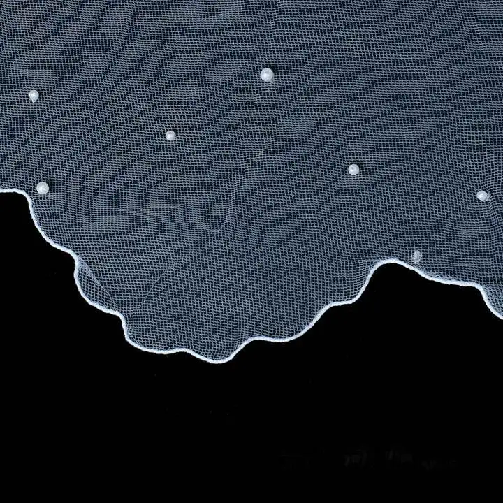 

150cm 2019 Wholesale Simple Tulle Pearl Wedding Veils Two Layer Veil Bridal Accesories White / Ivory Wedding ACCESSORIES OV2011