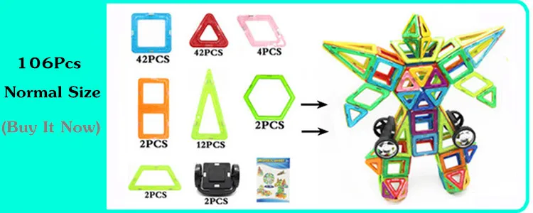 MylitDear большой размер Магнитный конструктор 34 шт. строительные блоки 3D строительные игрушки для детей развивающие творческие Кирпичи Игрушки