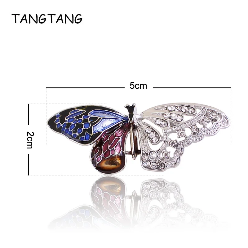 Женская брошь в форме бабочки стразы яркая эмалированная насекомого 3 а