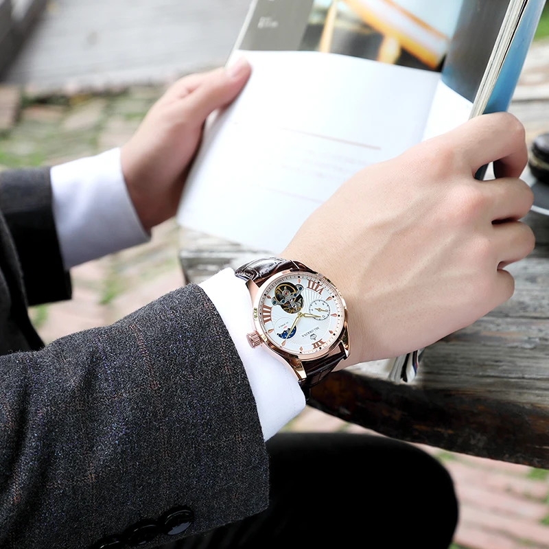 ORKINA качество Tourbillon для мужчин смотреть Автоматическая Чайка дизель часы человек световой водонепроница механические часы стимпанк