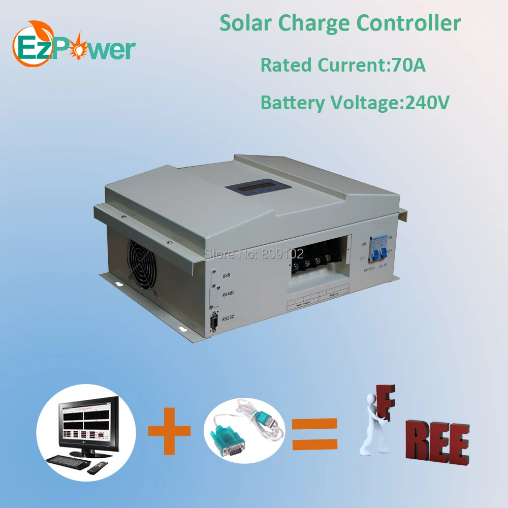 

70A 240В ШИМ контроллер солнечного заряда