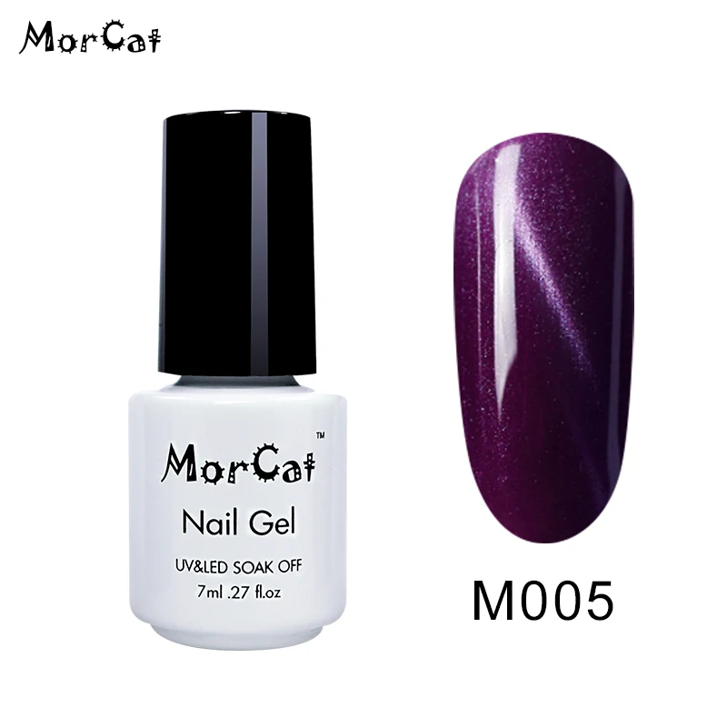 M005 MorCat кошачий глаз гель лак для ногтей Гель-лак для использования с магнитом лак Сияющие Серебристые золотистые блестящие Гель-лак для ногтей кошачий глаз УФ Гель-лак для ногтей - Цвет: M005