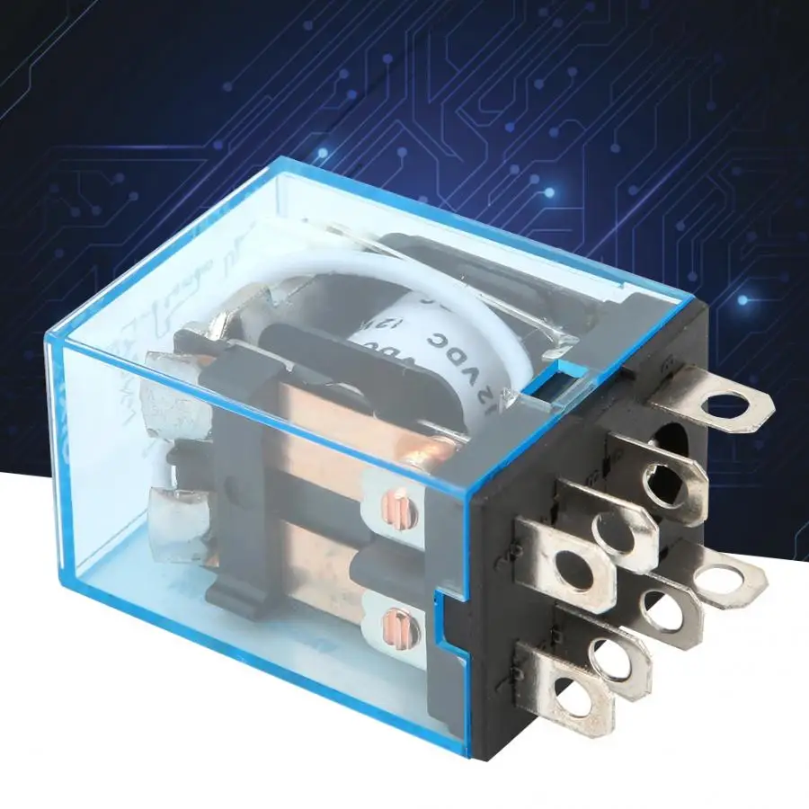 10 шт. LY2N J 5A AC/DC 8Pin DPDT Электромагнитная катушка реле питания промежуточное DC12V DC24V