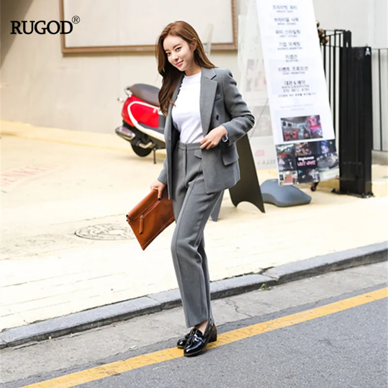 Женский костюм Rugod офисный деловой из хлопка и штанов 2018|pant suits|pant suit setformal suits for women