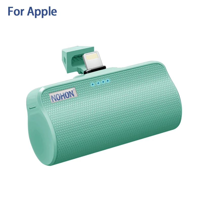 NOHON, мини внешний аккумулятор, внешняя батарея для iPhone, iPad, iPod, 3000 мА/ч, портативное зарядное устройство для мобильного телефона, маленький карманный размер для путешествий - Цвет: Green