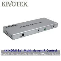 4k hdmi 8x1 multi viewer switcher adapter switch 8xhdmi on 1 screenfemale connector ir control divider conveter for cctv hdtv
