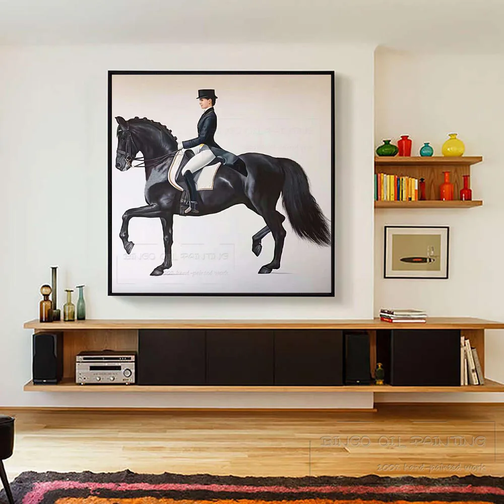 Excellent Artist Hand-painted High Quality Wall Artwork Lady Riding Horse Oil Painting on Canvas Luxury Art Figure | Дом и сад