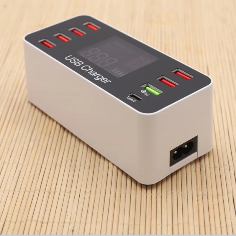Быстрая зарядка 3,0 usb type C зарядная станция светодиодный дисплей Быстрая зарядка Телефон многоразъемное Зарядное устройство usb адаптер для IPhone samsung