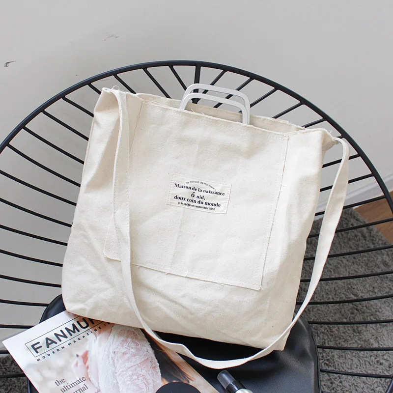 

Canvas Big Tote Bag Big Capacity Casual Black Top Handle Bag 2021 Women Leisure Fabric Cotton Street Style Purse Messenger Bag