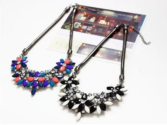 F & U ожерелье из смолы с цветком для женщин акриловое массивное подвеской оптовая