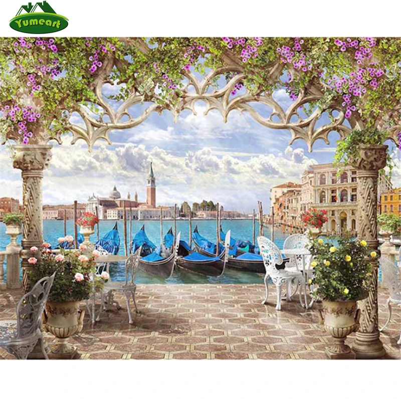 YUMEART Алмазная вышивка картина Стразы цветы алмазная краска мозаика настенная