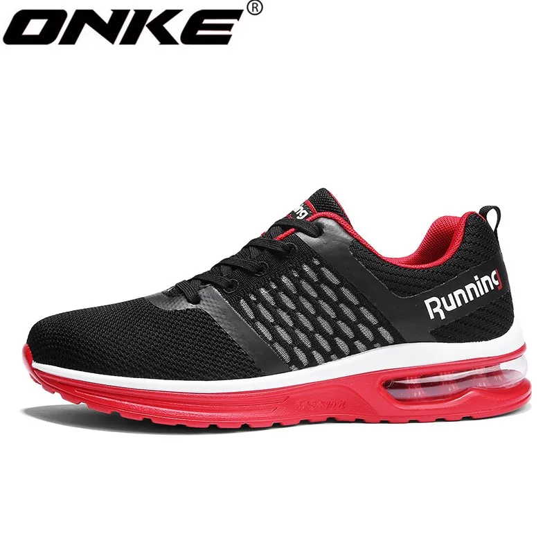 

ONKE New listing hot sales summer Breathable Fly Weaving air cushion shoes men women running shoes lovers sneakers 859-A59